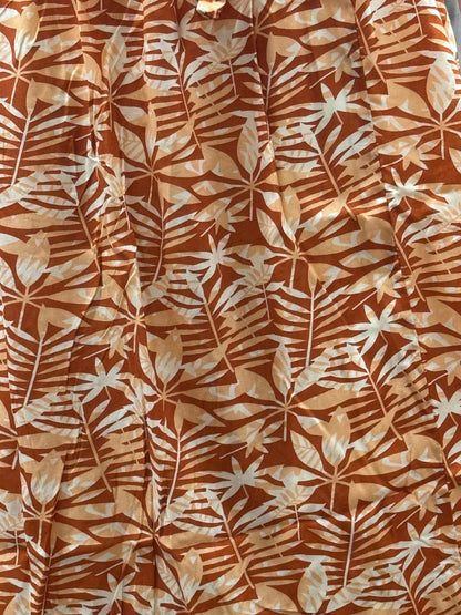Tropical Orange White - Knee Length Maternity Dress with Feeding Zips - Soft Rayon