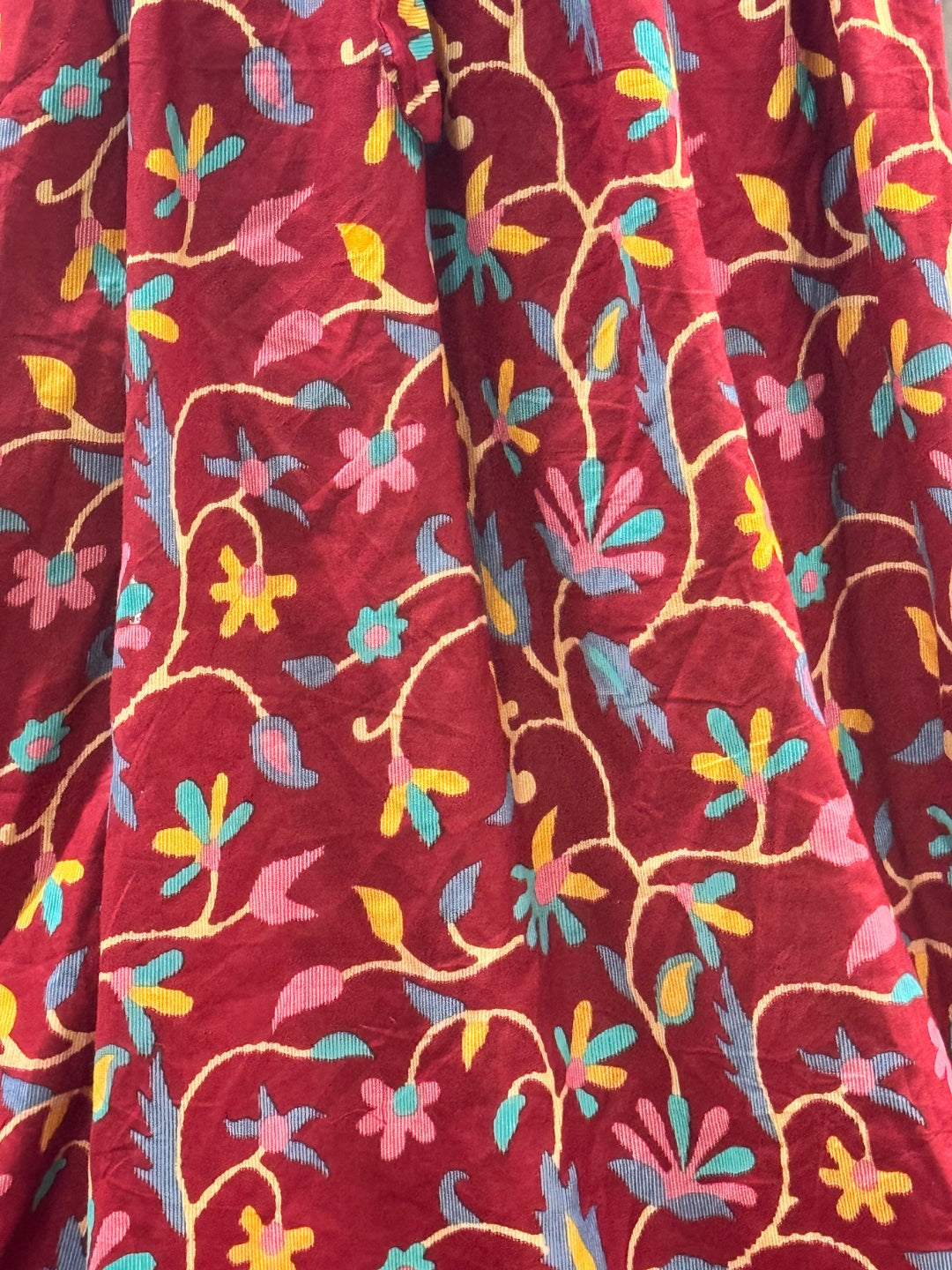 Red Daisy - Maternity Kurti with Feeding Zips - Pure Cotton