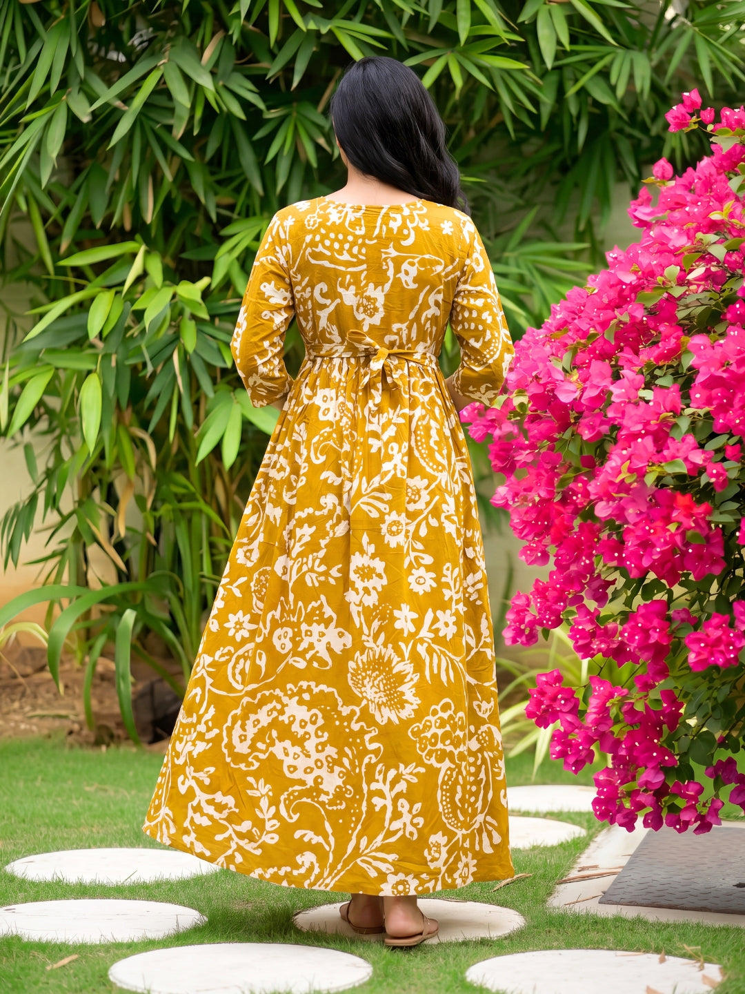 Florenza Yellow - Maternity Kurti with Feeding Zips - Soft Rayon