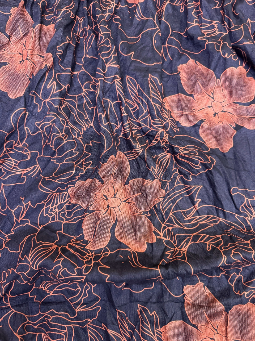 Hibiscus Blue Pink - Maternity Dress with Feeding Zips - Soft Rayon