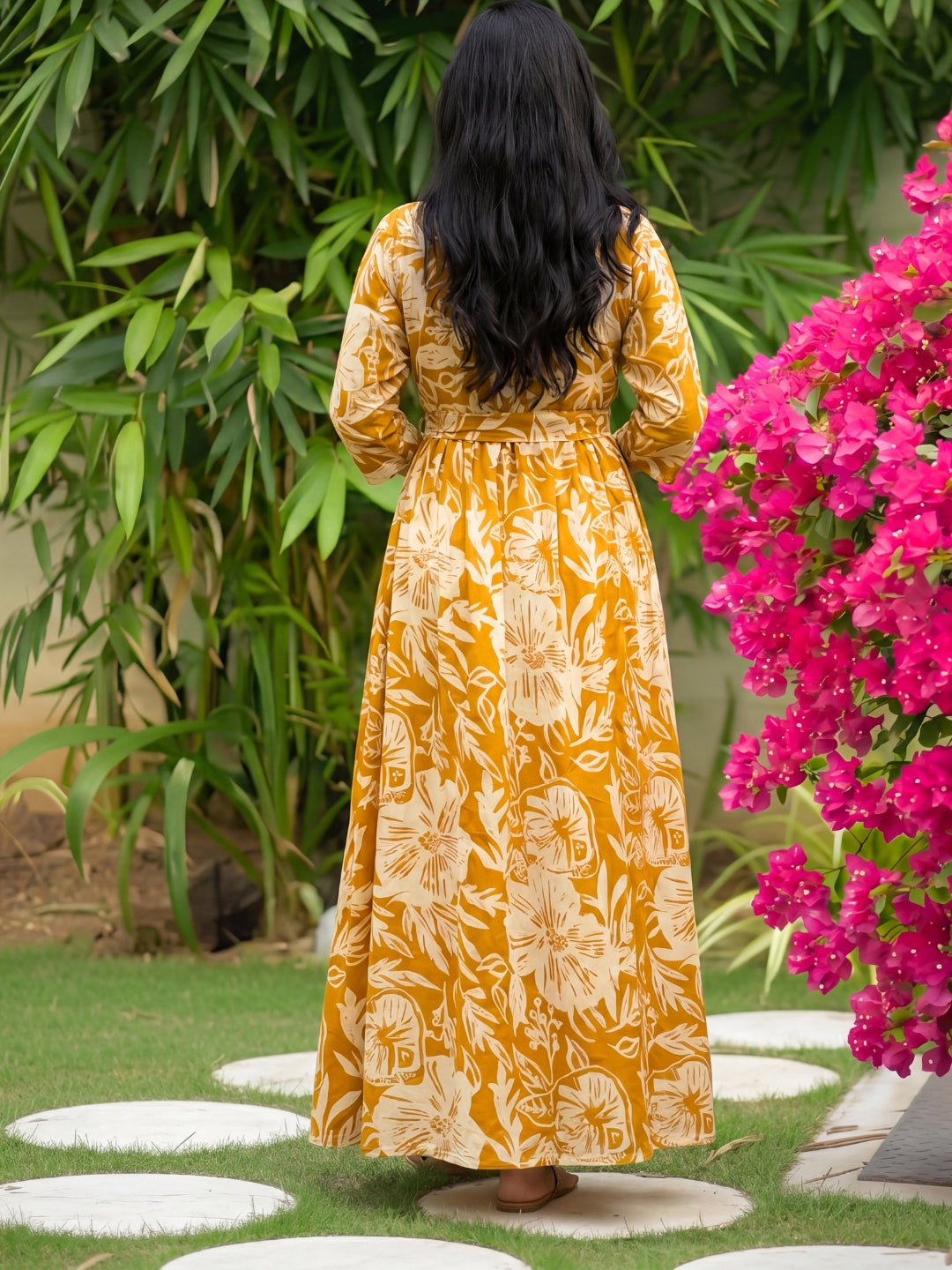 Hibiscus - Yellow White - Maternity Kurti with Feeding Zips - Soft Rayon