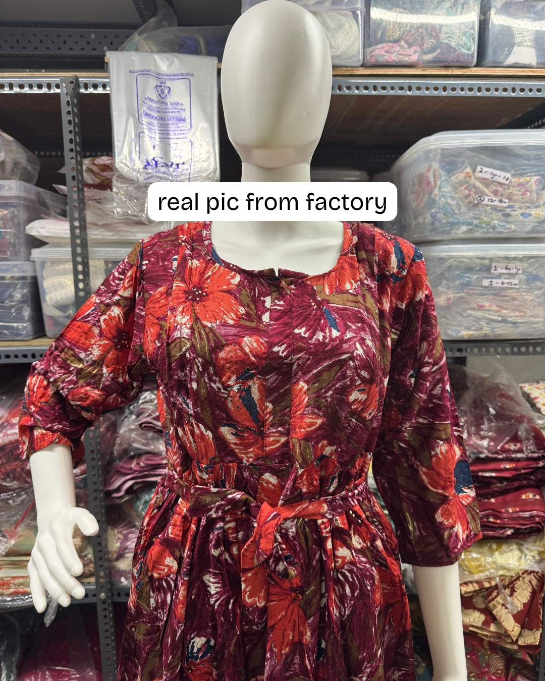 Floral - Wine - Maternity Kurti with Feeding Zips - Soft Rayon