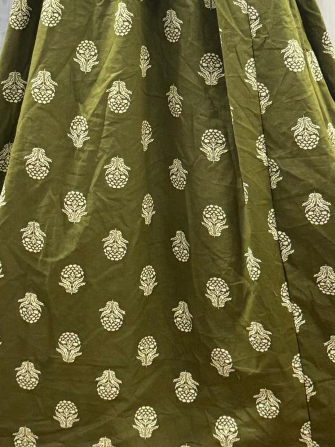 Rustic Flower - Green - Maternity Dress with Feeding Zips - Pure Cotton