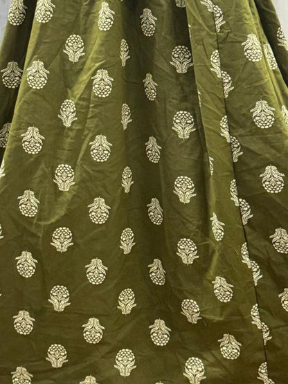 Rustic Flower - Green - Maternity Dress with Feeding Zips - Pure Cotton
