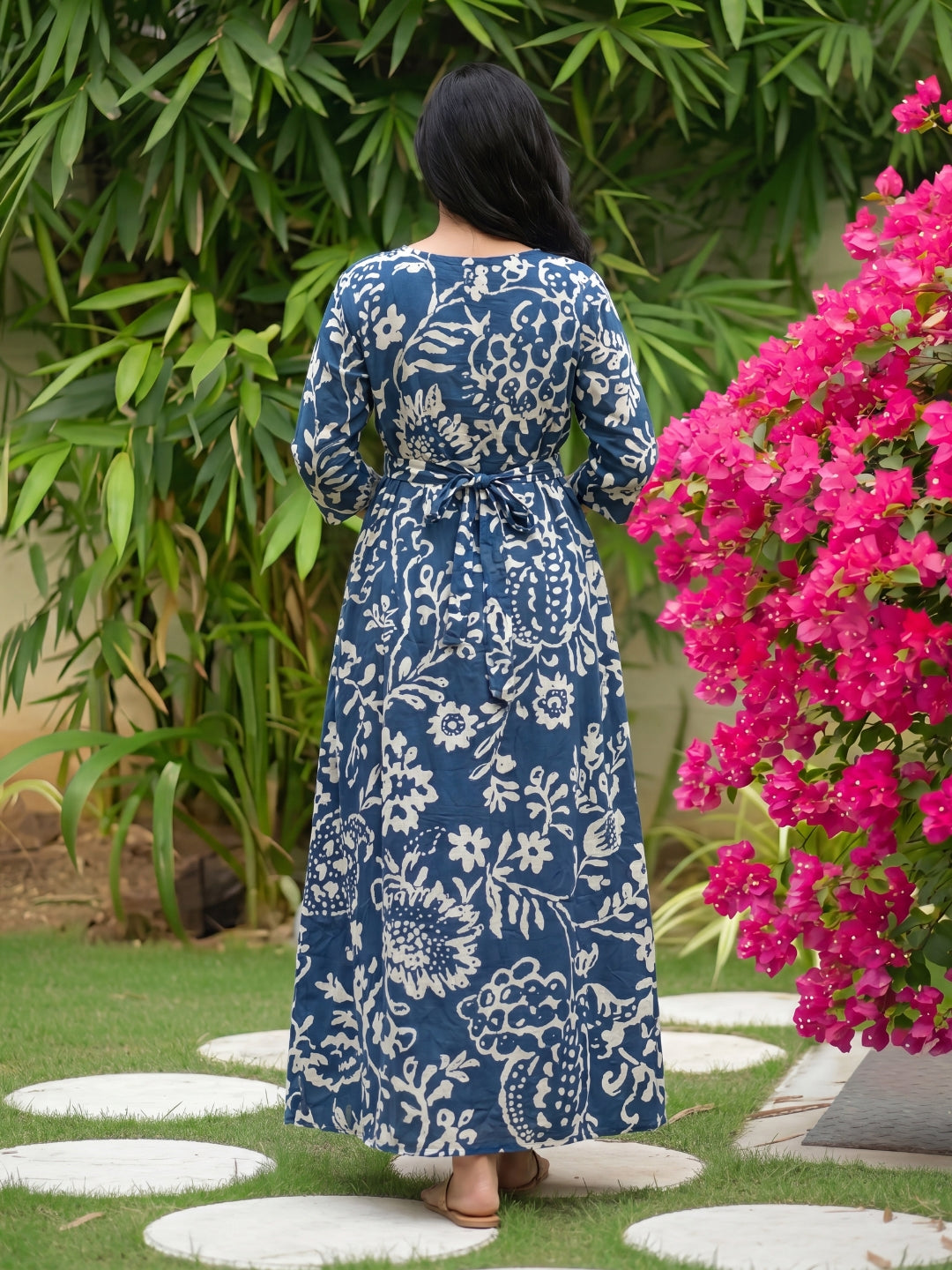 Florenza Blue - Maternity Dress with Feeding Zips - Soft Rayon