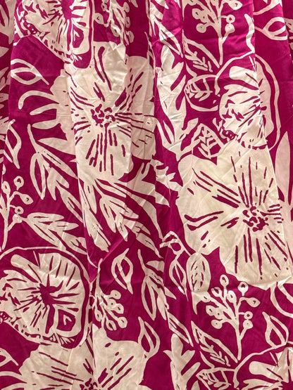 Hibiscus - Pink White - Maternity Kurti with Feeding Zips - Soft Rayon