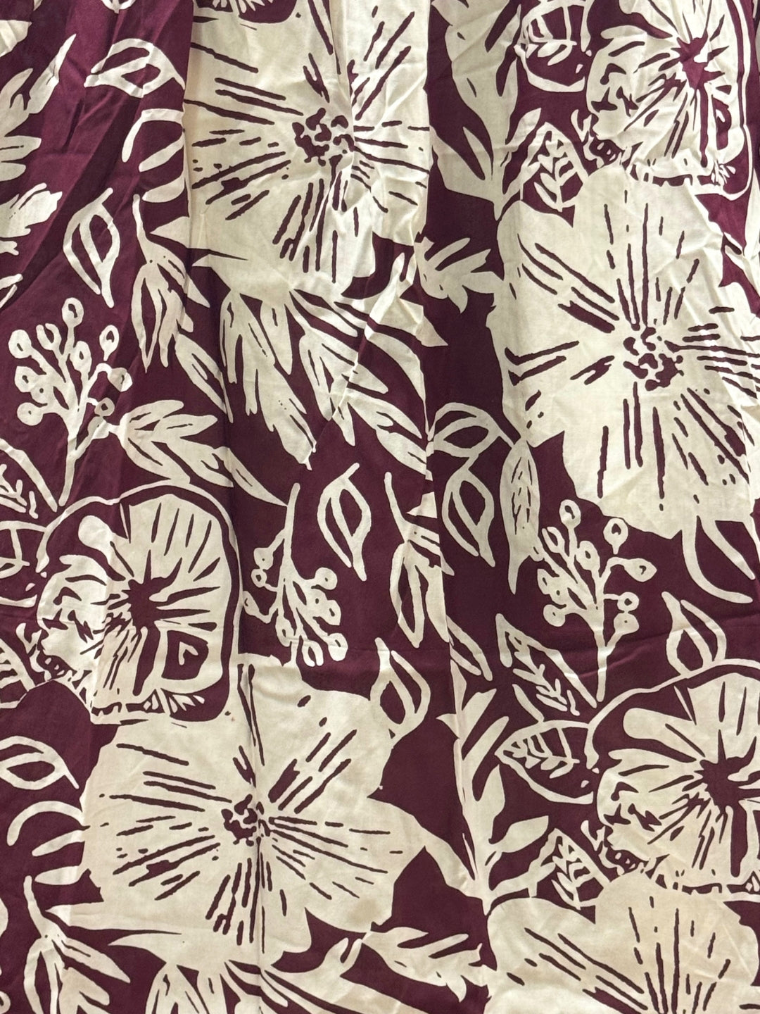 Hibiscus - Maroon White - Maternity Kurti with Feeding Zips - Soft Rayon