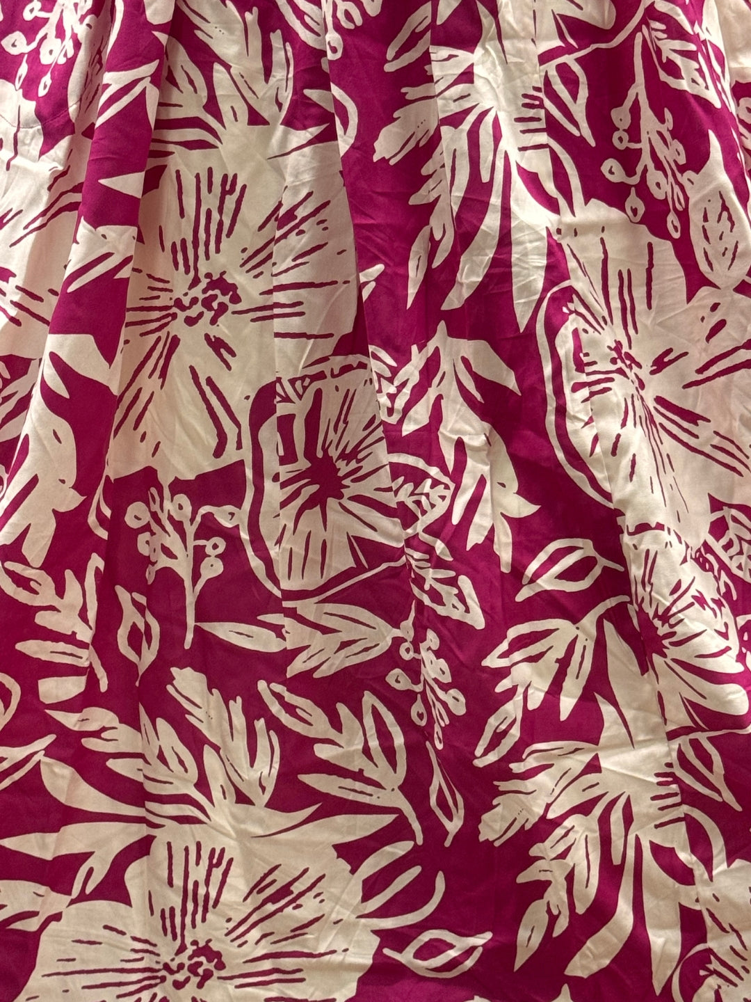 Hibiscus Pink - Knee Length Maternity Dress with Feeding Zips - Soft Rayon