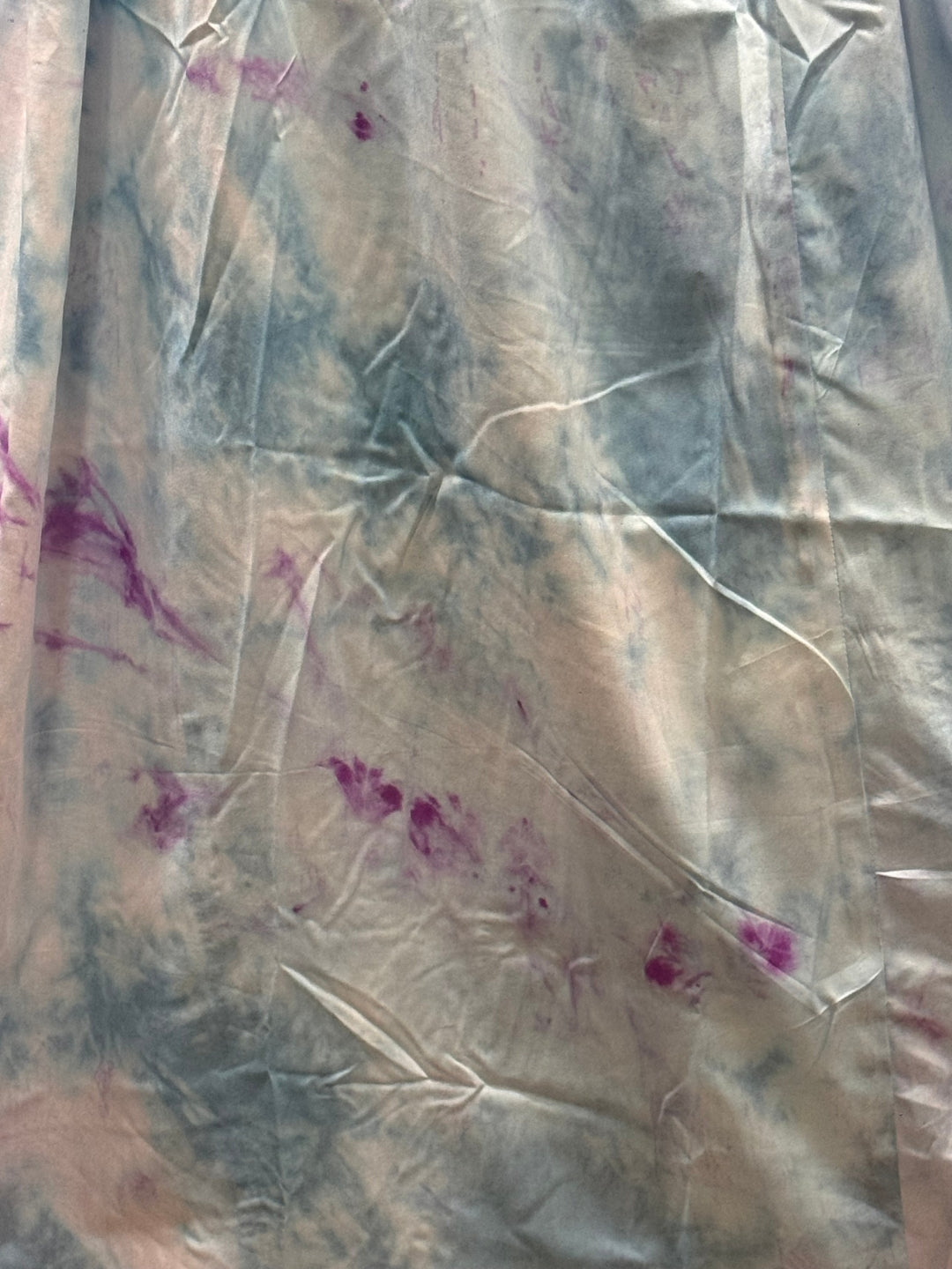 Tye Dye - Sky Blue Purple - Maternity Kurti with Feeding Zips - Soft Rayon