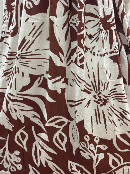 Hibiscus - Brown - Maternity Dress with Feeding Zips - Soft Rayon