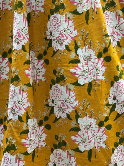 Exotic Yellow - Maternity Dress with Feeding Zips - Pure Cotton