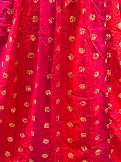 Gold Flower - Pink Red  - Maternity Kurti with Feeding Zips - Soft Rayon
