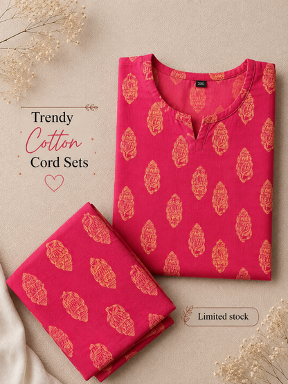 Shell Pink - Cord Set - Pure Cotton