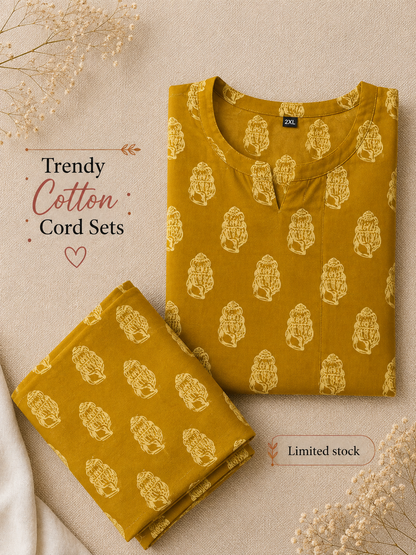 Shell Yellow - Cord Set - Pure Cotton
