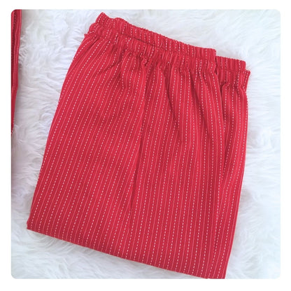 Katha Work - Red - Cord Set - Pure Cotton