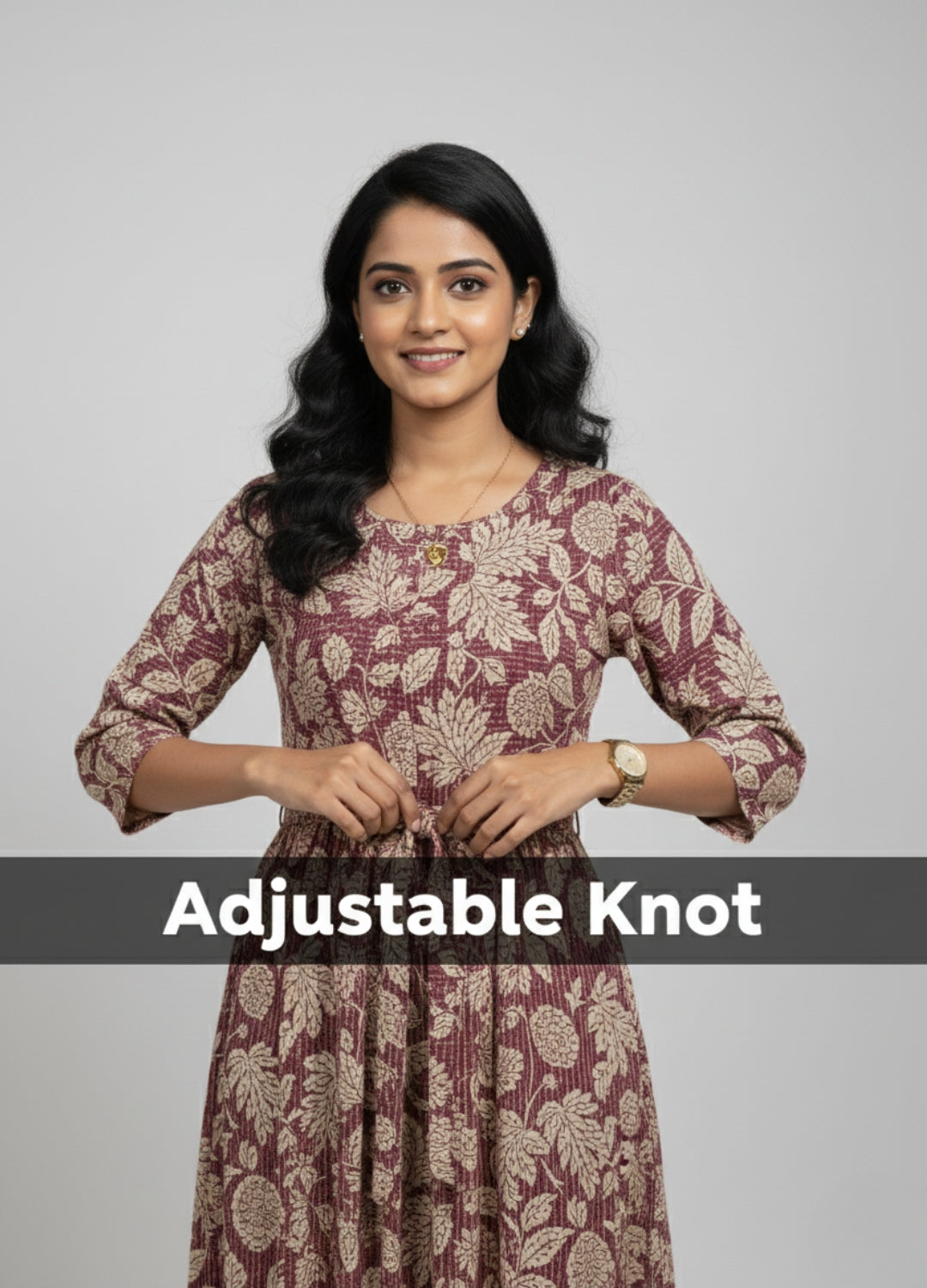 Leafy Stripes - Purple - Maternity Kurti with Feeding Zips - Soft Rayon