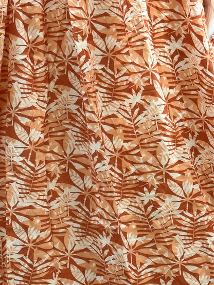 Tropical Orange White Flower - Maternity Kurti with Feeding Zips - Soft Rayon