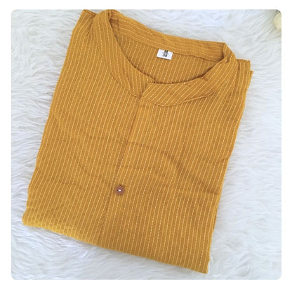 Katha Work - Dessert Yellow - Cord Set - Pure Cotton