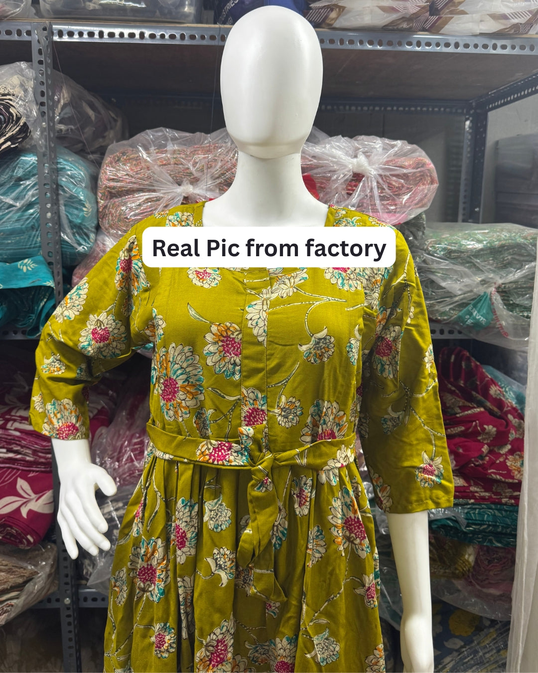 Dessert Red Sunflower - Maternity Kurti with Feeding Zips - Soft Rayon