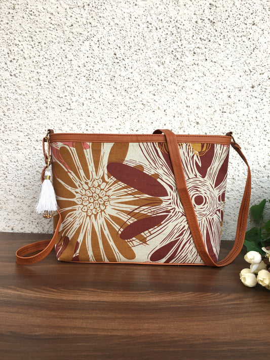 Minsk - 3 zip- Big size - Sling Bag - Sunflower Wine