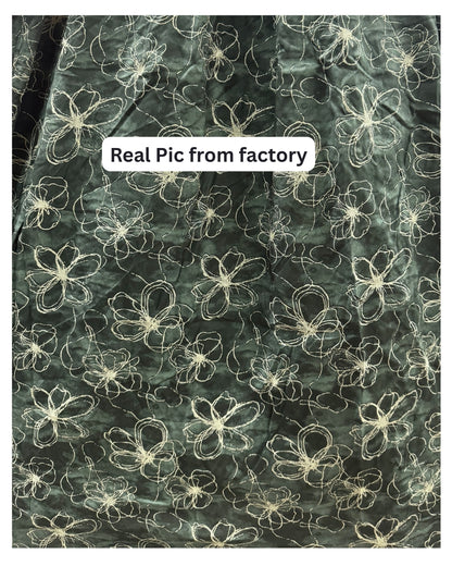 Green Mix Flower - Maternity Kurti with Feeding Zips - Soft Rayon