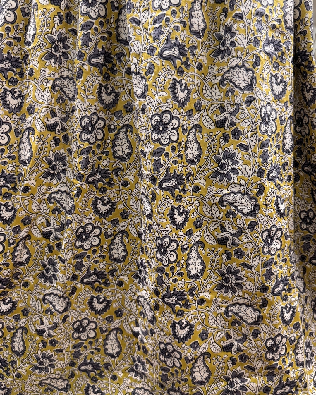 Yellow White Forrest - Maternity Kurti with Feeding Zips - Cotton Flex - Thicker Fabric