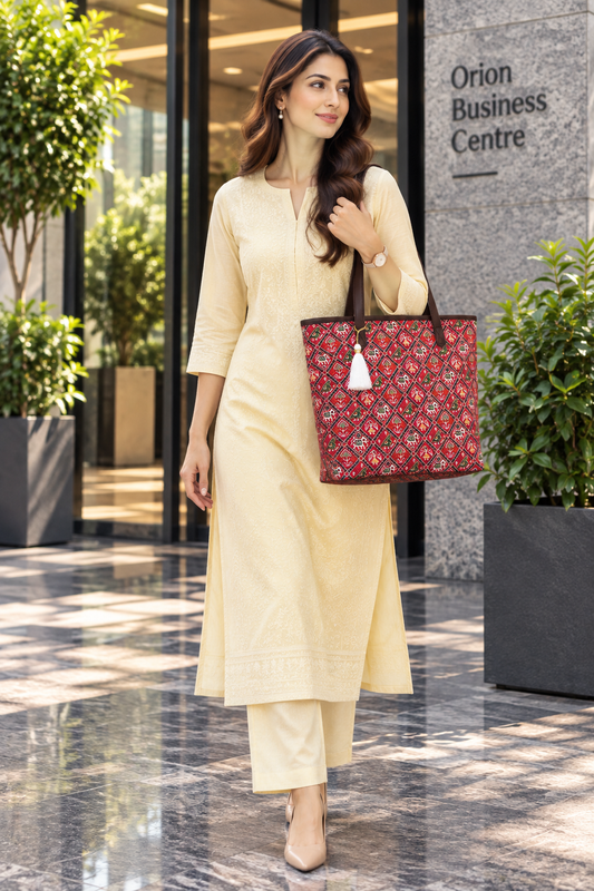 Red Patola - Printed Tote Bag