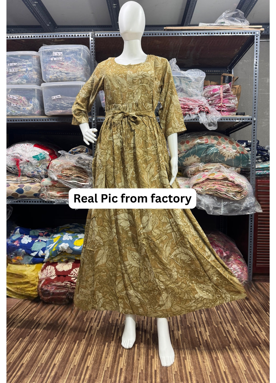 Multi Flower Dessert Cream  - Maternity Kurti with Feeding Zips - Soft Rayon