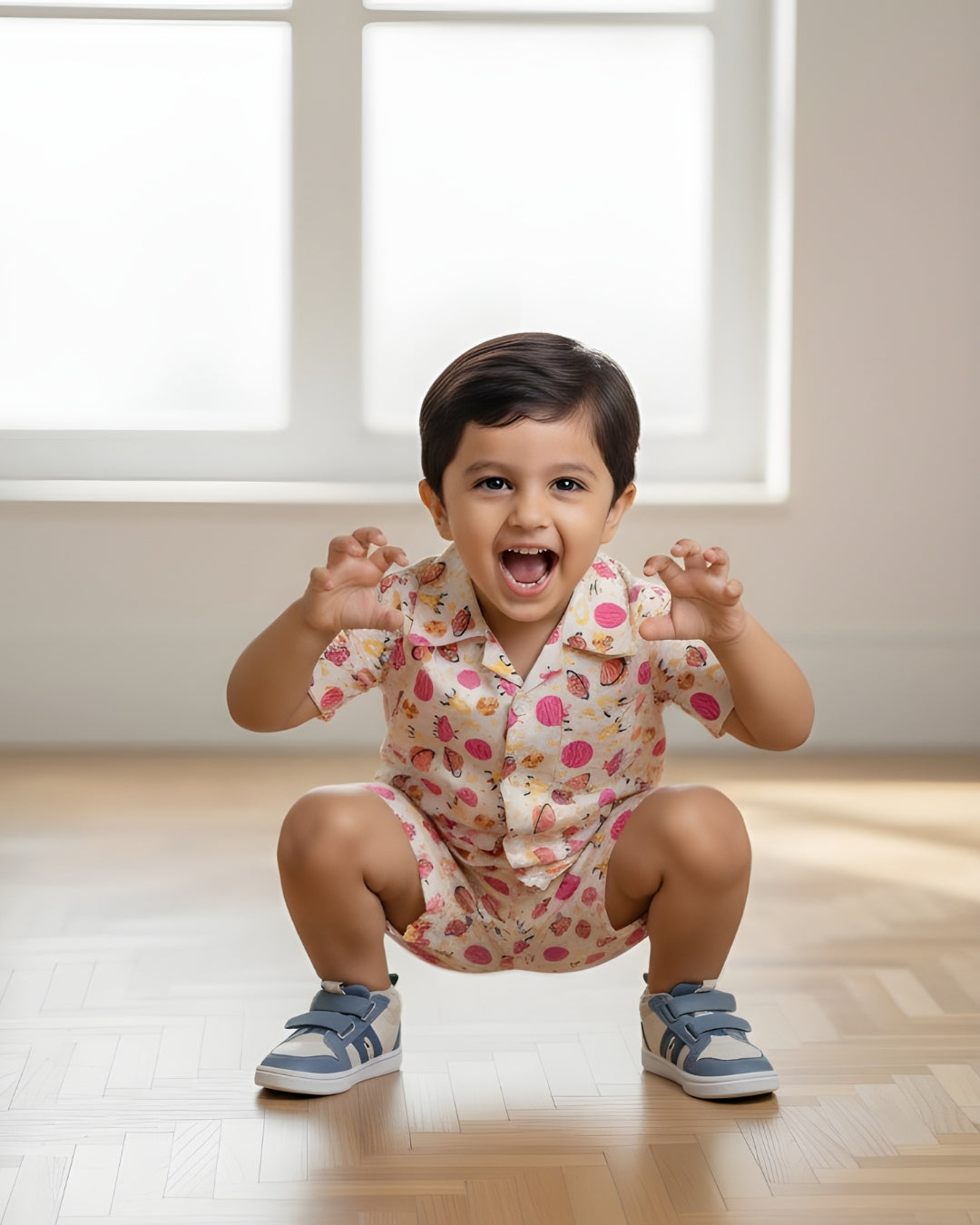 Kids Shirt & Short set - Pink Planets