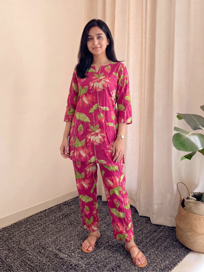 Lotus Cherry - Cord Set - Pure Cotton