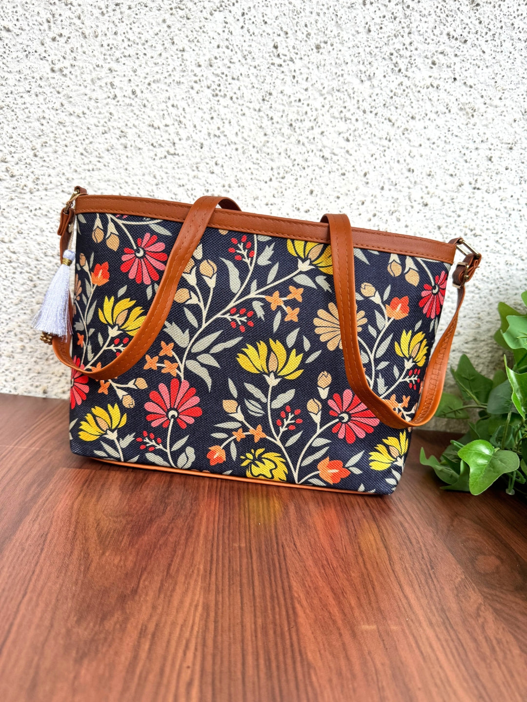 Minsk - 3 zip- Big size - Sling Bag - Blue Red Yellow Flower