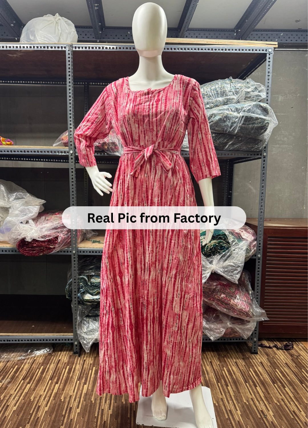 Tie Dye Shibori - Dark Pink - Maternity Kurti with Feeding Zips - Cotton Flex - Thicker Fabric