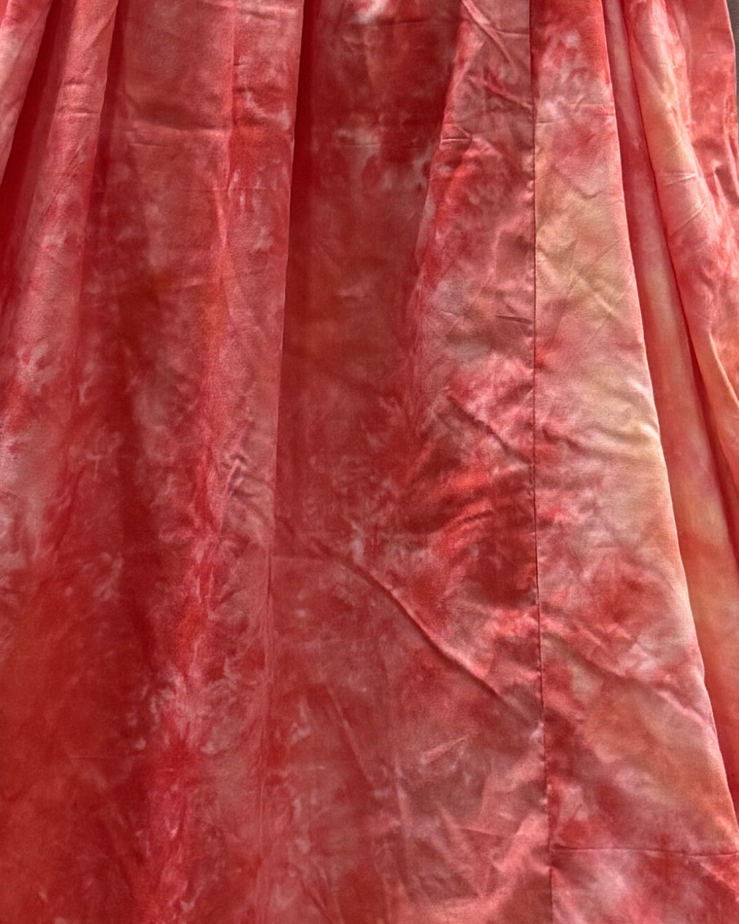 Tie Dye - Red - Maternity Kurti with Feeding Zips - Soft Rayon