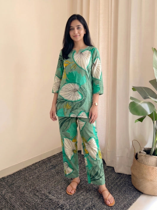 Lotus Leaf - Sea Green - Cord Set - Pure Cotton
