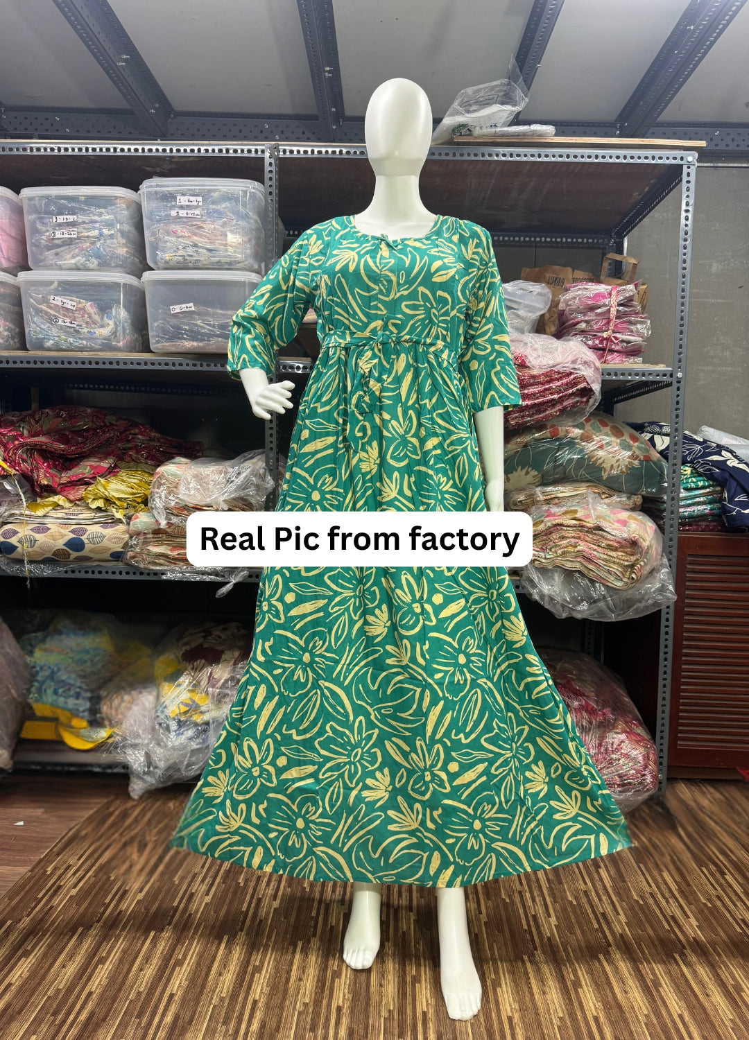 Flower Sketch - Sea Blue - Maternity Kurti with Feeding Zips - Soft Rayon