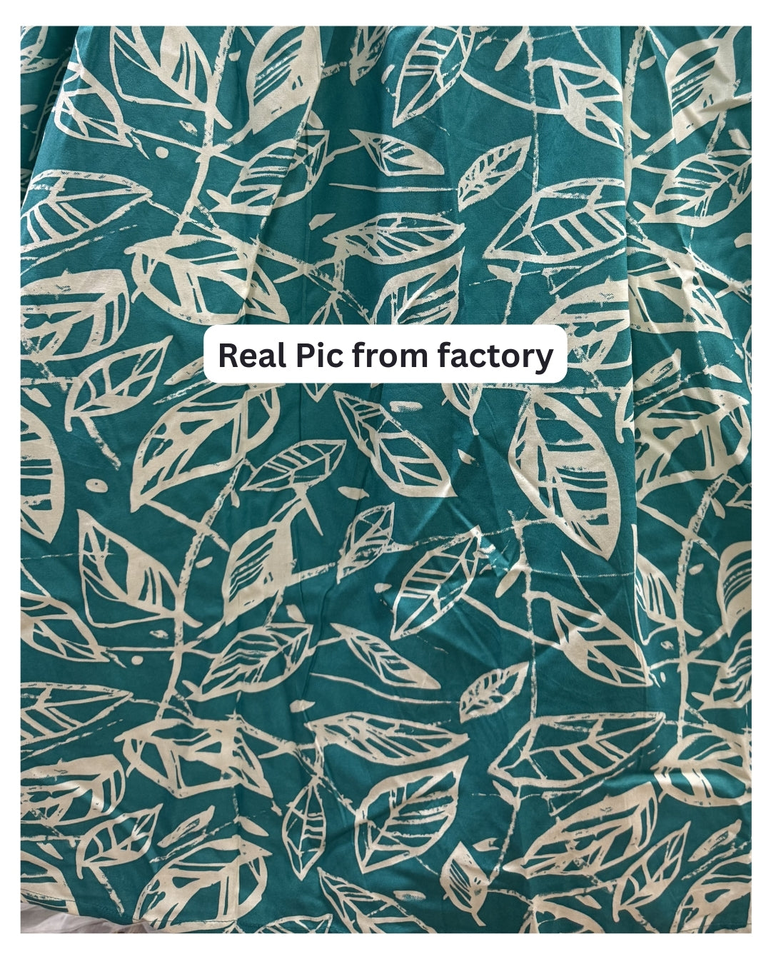 Sea Green White Leaf - Maternity Kurti with Feeding Zips - Soft Rayon