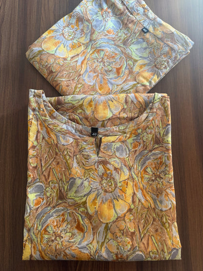 Jasmine Yellow White Flower - Cord Set - Pure Cotton