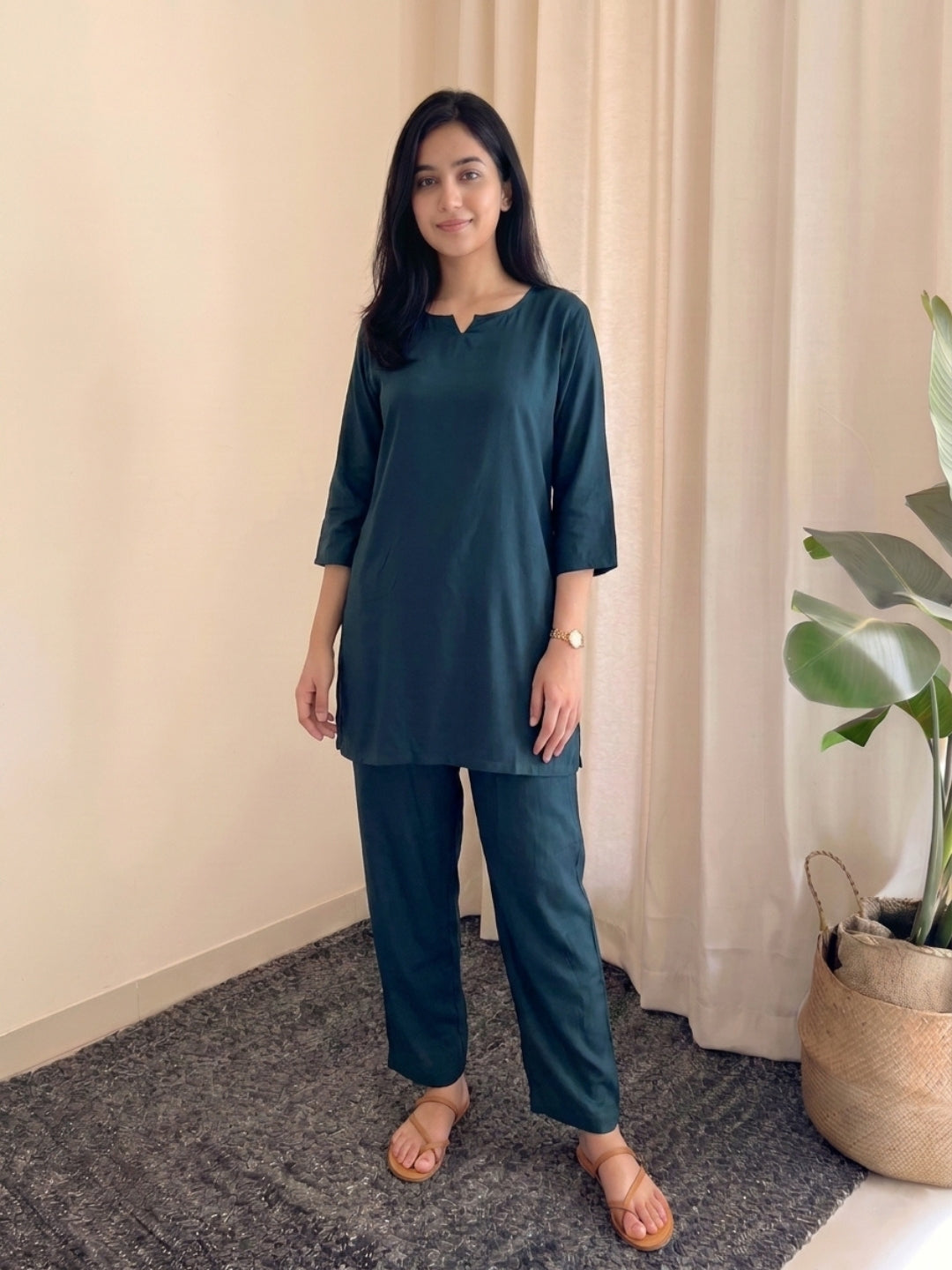 Plain Persian Blue - Cord Set - Soft Rayon