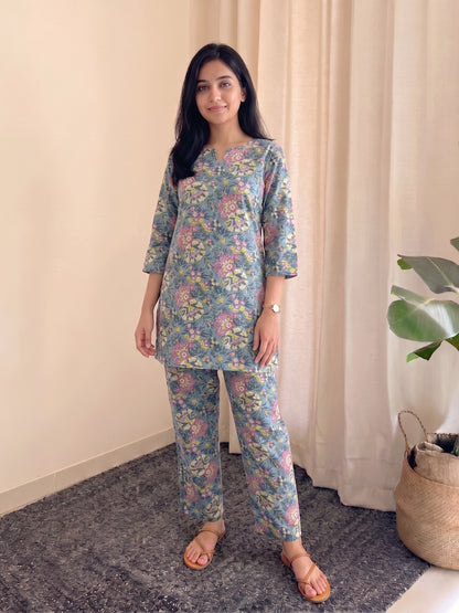 Sky Blue Pink - Cord Set - Pure Cotton