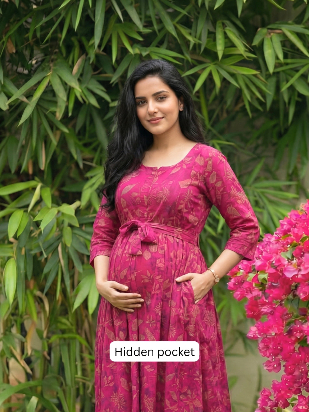 Raani Flower - Maternity Dress with Feeding Zips - Soft Rayon