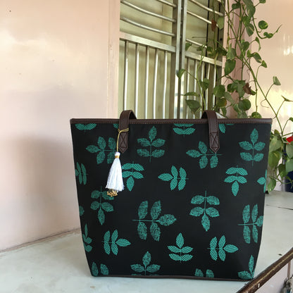 Black Leaf - Printed Tote Bag