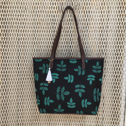 Black Leaf - Printed Tote Bag