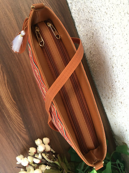 Minsk - 3 zip- Big size - Sling Bag - Red Tribal