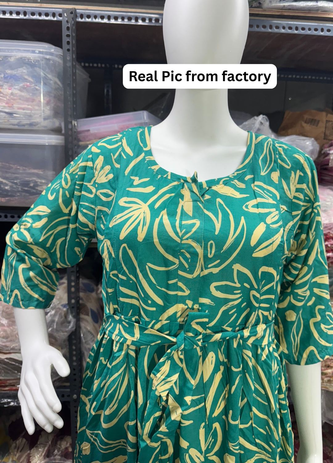 Flower Sketch - Sea Blue - Maternity Kurti with Feeding Zips - Soft Rayon