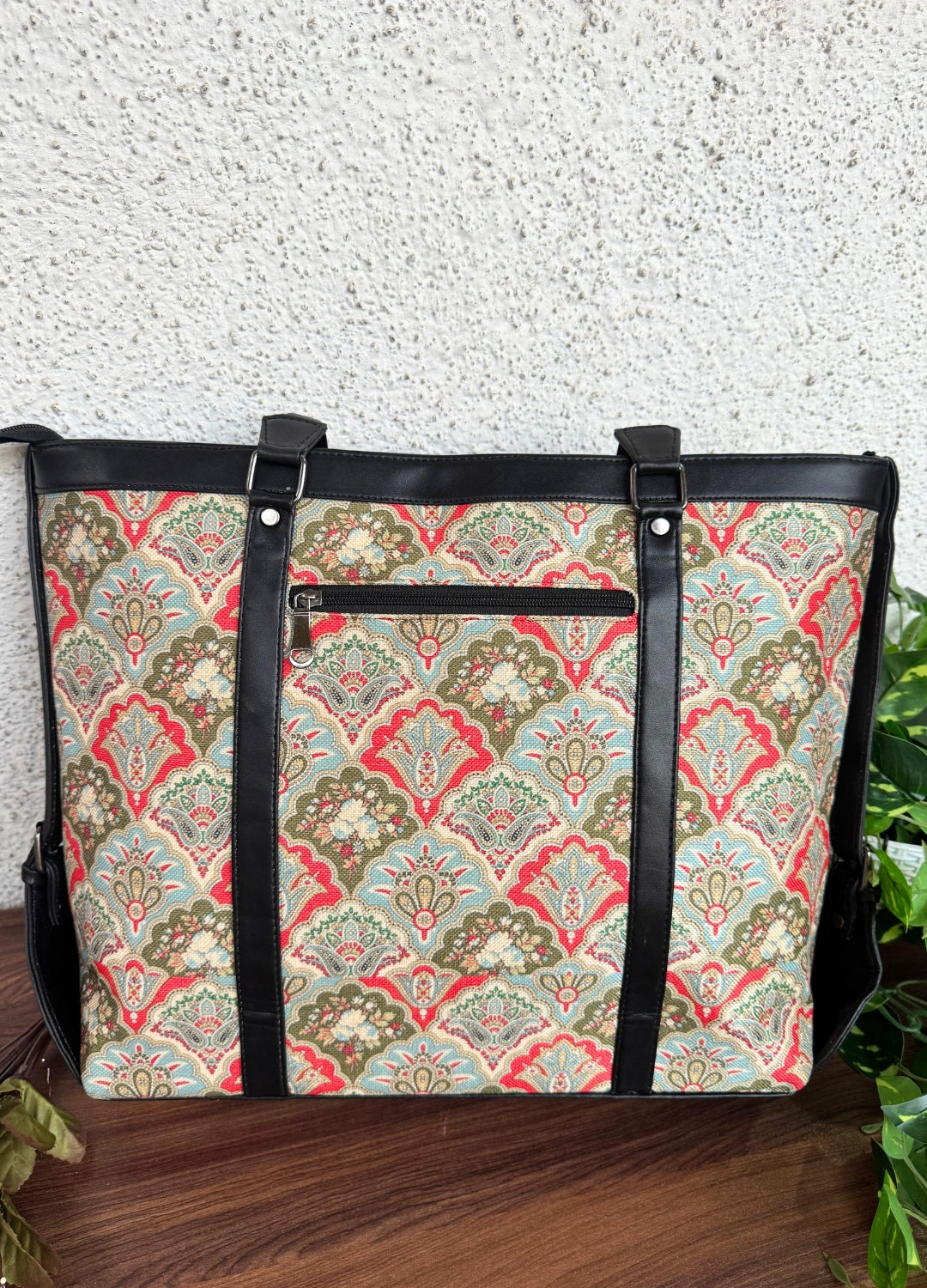 Royal Flower - Office & College Tote Bag with Laptop Compartment