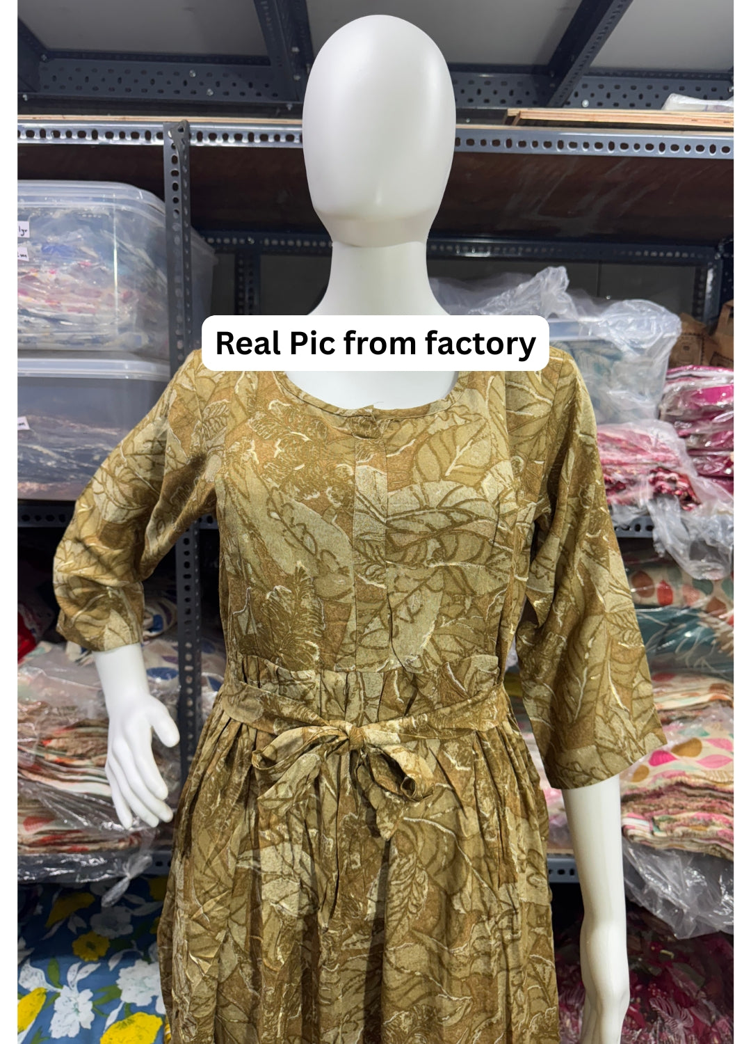 Multi Flower Dessert Cream  - Maternity Kurti with Feeding Zips - Soft Rayon