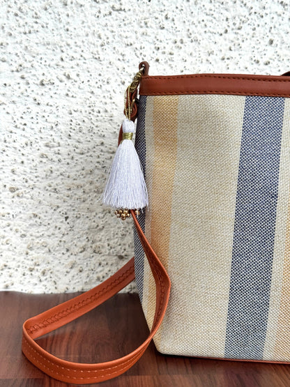 Minsk - 3 zip- Big size - Sling Bag - Stripes Yellow