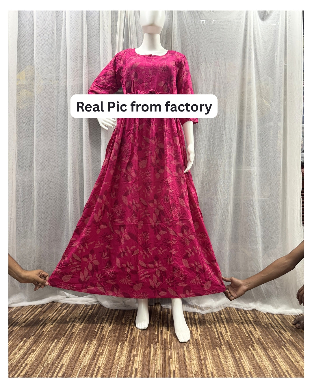 Raani Flower & Leafs - Maternity Kurti with Feeding Zips - Soft Rayon