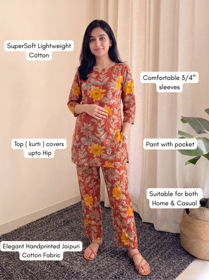 Orange Sunflower - Cord Set - Pure Cotton