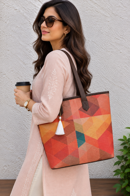 Orange Abstract - Printed Tote Bag